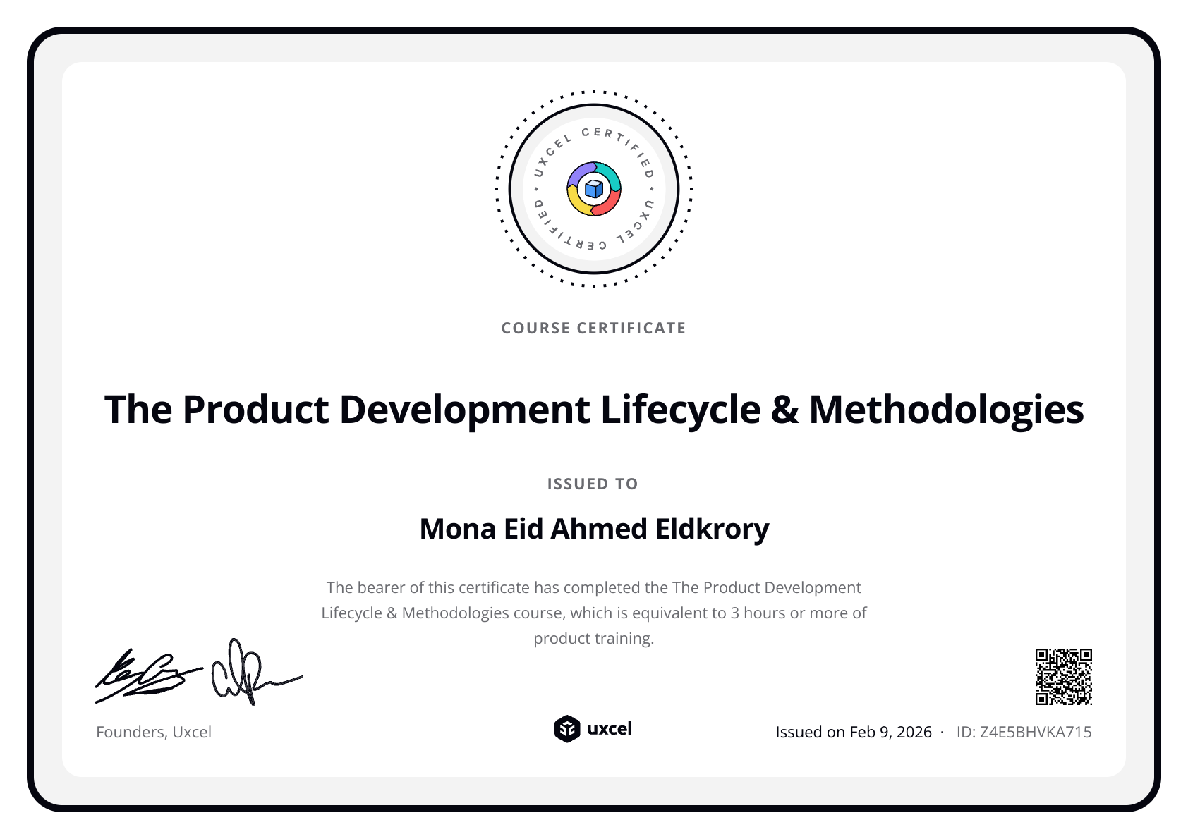 Mona Eid Ahmed Eldkrory's certificate